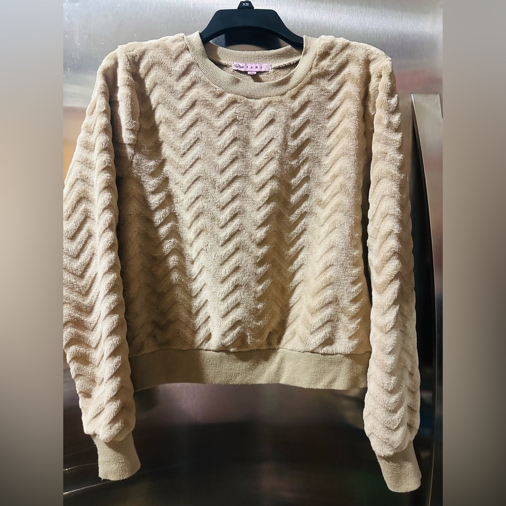 Crave Fame Textured Cream Sweater